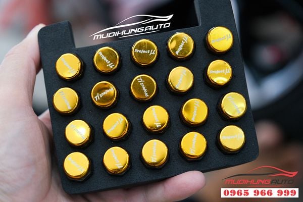 Bộ ốc take 20 nắp chụp  bảo vệ lazang ô tô màu vàng