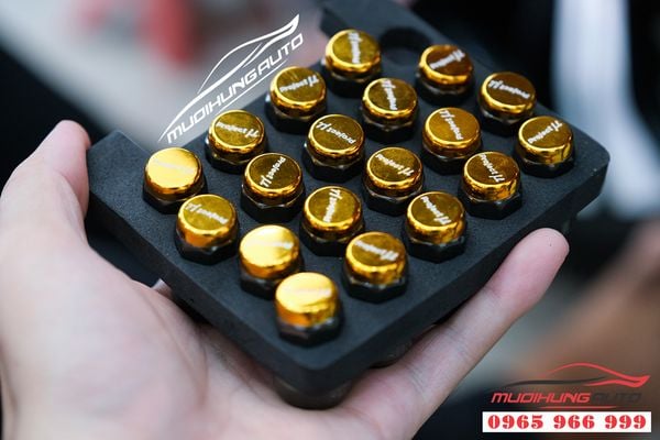 Bộ ốc take 20 nắp chụp  bảo vệ lazang ô tô màu vàng
