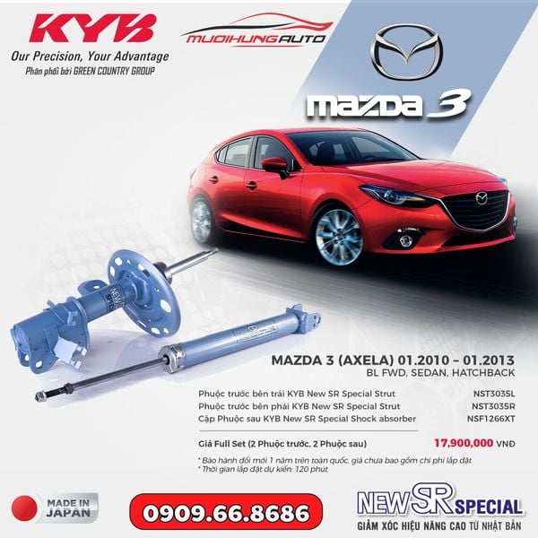 Bộ Phuộc Giảm Xóc KYB New SR Special Xe Mazda 3 2010 - 2013