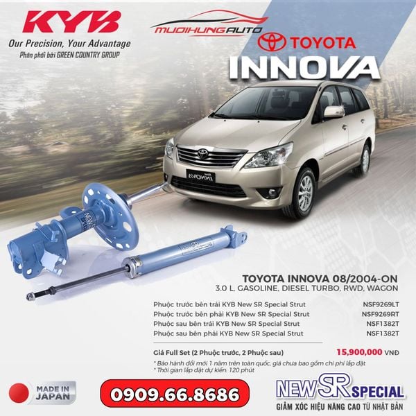 Bộ Phuộc Giảm Xóc KYB New SR Special Xe Toyota Innova 2004-ON