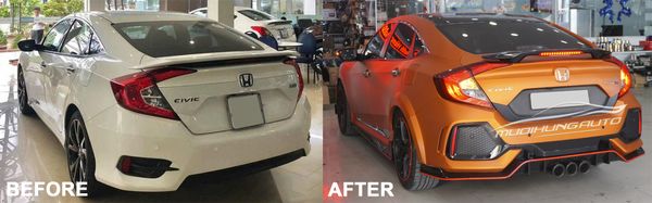 Body Kit Type R Màu Cam Cực Đẹp Cho Xe Honda Civic