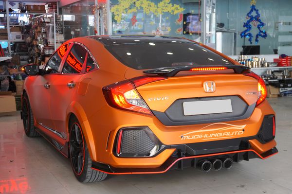 Body Kit Type R Màu Cam Cực Đẹp Cho Xe Honda Civic