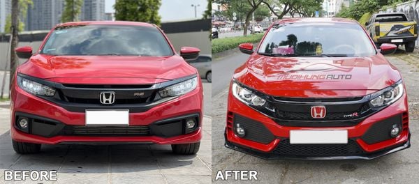 Body Kit Type R Màu Đỏ Cho Xe Honda Civic