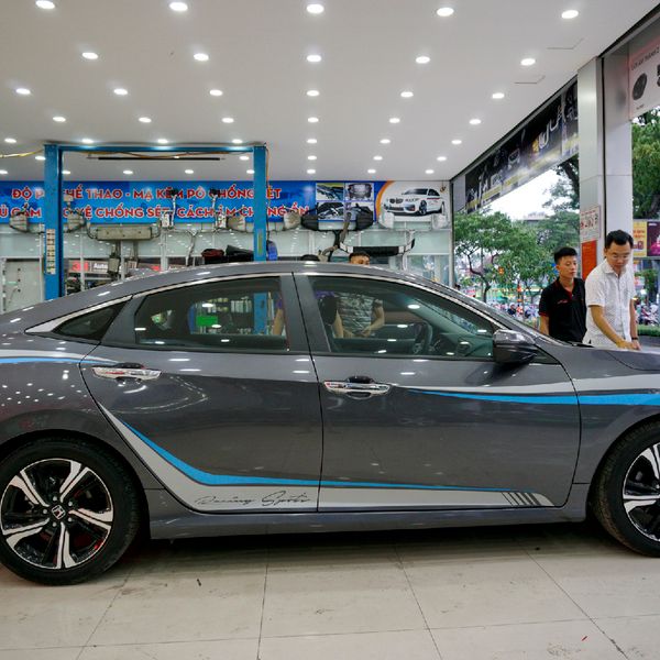 Dán Tem Decal Ô Tô Xe Honda Civic 2019 Màu Bạc