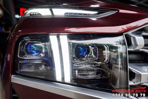 Nâng Cấp 4 Bi LED Domax Omega Laser Chất Lượng Cho Hyundai Santafe 2021