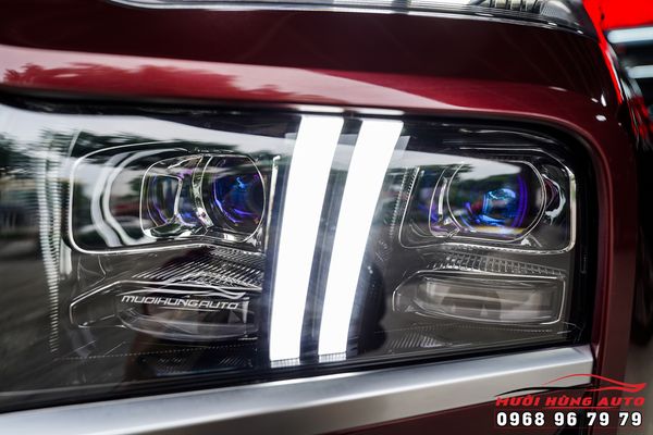 Nâng Cấp 4 Bi LED Domax Omega Laser Chất Lượng Cho Hyundai Santafe 2021