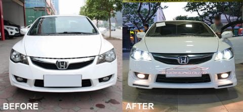 Độ 4 Bi LED Wolf Light Aozoom Cho Xe Honda Civic 2010
