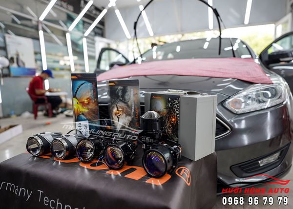 Độ 4 BI LED Kết Hợp 2 Bi Gầm Tăng Sáng Xe Focus