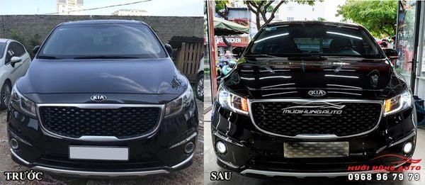 Độ Bi LED Đèn Pha Và Đèn Gầm Hiệu Aozoom Cho Kia Sedona Tại TPHCM