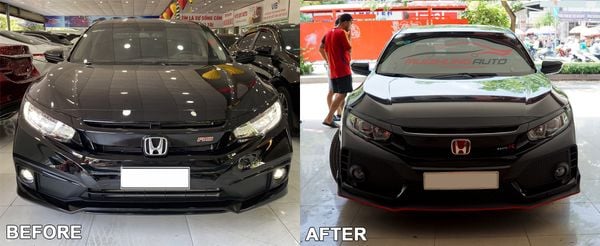 Độ Body Kit Type R Màu Đen Cho Xe Honda Civic