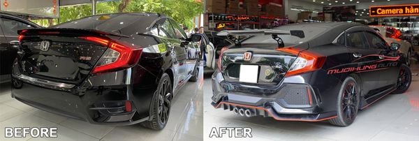 Độ Body Kit Type R Màu Đen Cho Xe Honda Civic