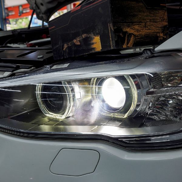 Độ Đèn Bi LED Laser Domax Omega Tăng Sáng Hoàn Hảo Cho Xe BMW X3