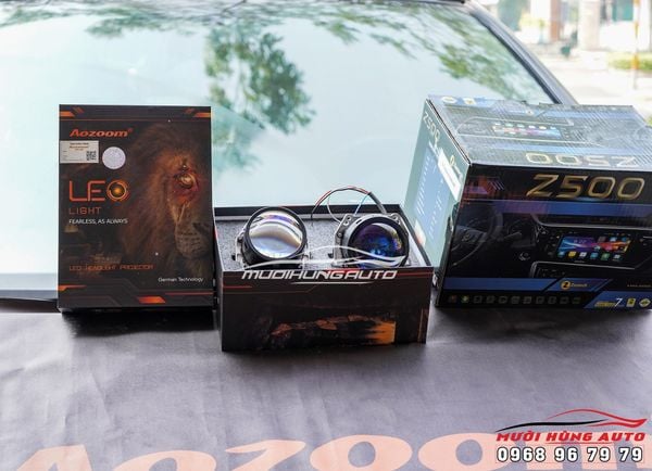 Độ Đèn Bi LED Aozoom LEO Siêu Sáng Cho Xe Mitsubishi Grandis