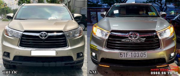 Combo Độ Đèn Bi LED Wolf Light Và LED Mí Chạy Cho Toyota Highlander