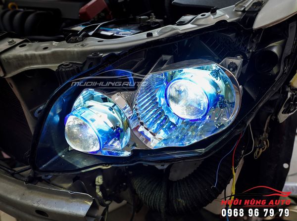 Ánh Sáng Đỉnh Cao Với 4 Bi Domax Laser Omega Kết Hợp Bi Gầm Đại Bàng Xe Altis