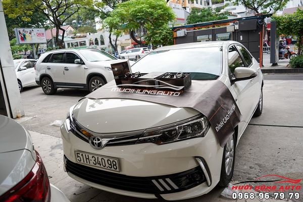 Độ 4 Bi LED WOLF Kết Hợp Mắt Quỷ Tăng Sáng Xe Toyota Altis 2018