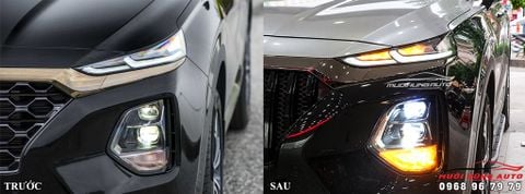 Độ Đèn Santafe 2020 Độ 2 Cặp Bi LED GTR Và Bi LED X-Domax Cao Cấp