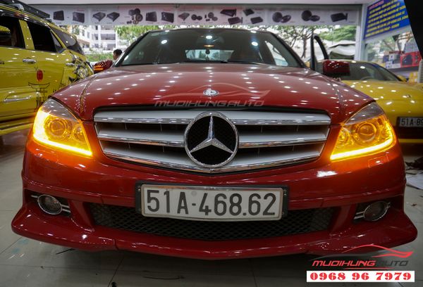 Độ LED Mí Kiểu Audi Chuyên Nghiệp Cho Mercedes C250