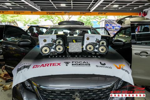 Độ Loa Cánh Cửa Flax Evo Và Amply Chính Hãng Cho Xe Peugeot 5008