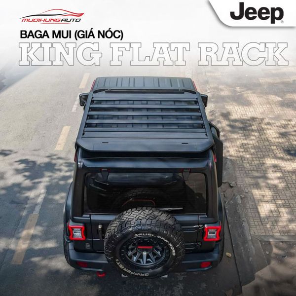 Baga Mui Nhôm King Flat Rack Xe Jeep Wrangler & Gladiator (Có Thang Lên Xuống)
