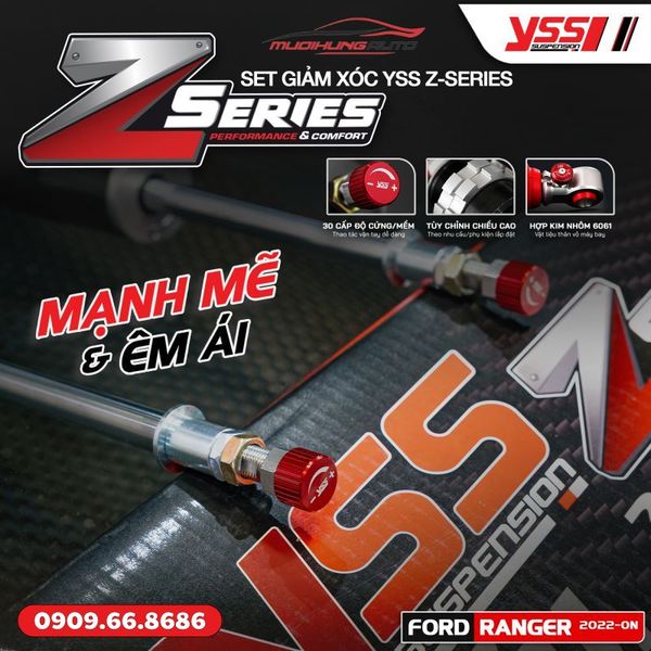 Bộ Phuộc Giảm Xóc YSS Z-SERIES Xe Ford Ranger Next - Gen 2022 - ON