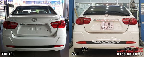 Mẫu Pô Inox Tròn Đôi Lắp Cho Xe Hyundai Avante Cao Cấp