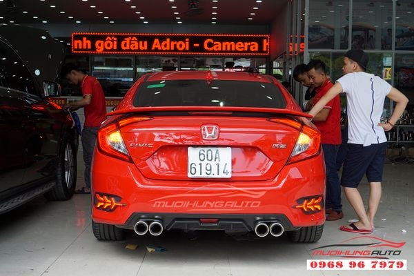 Độ Pô Tròn Cá Tính Cho Honda Civic 2019 RS