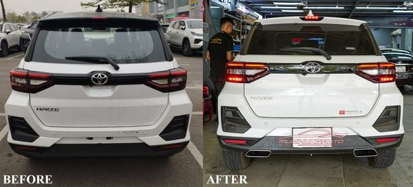 Độ Pô Vuông Cho Xe Toyota Raize Cao Cấp