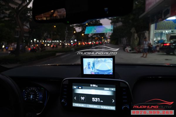 Gắn Camera 360 Độ Loại Màn Hình Rời Xe Hyundai Santafe 2019