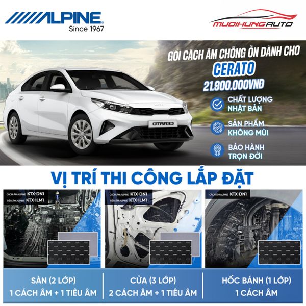 Gói Cách Âm Alpine Cho Xe Kia Sorento