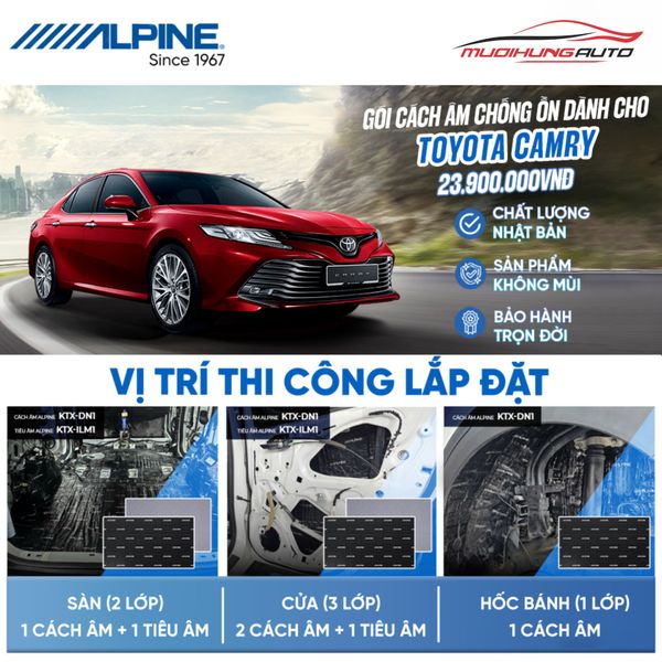 Gói Cách Âm Alpine Cho Xe Toyota Camry
