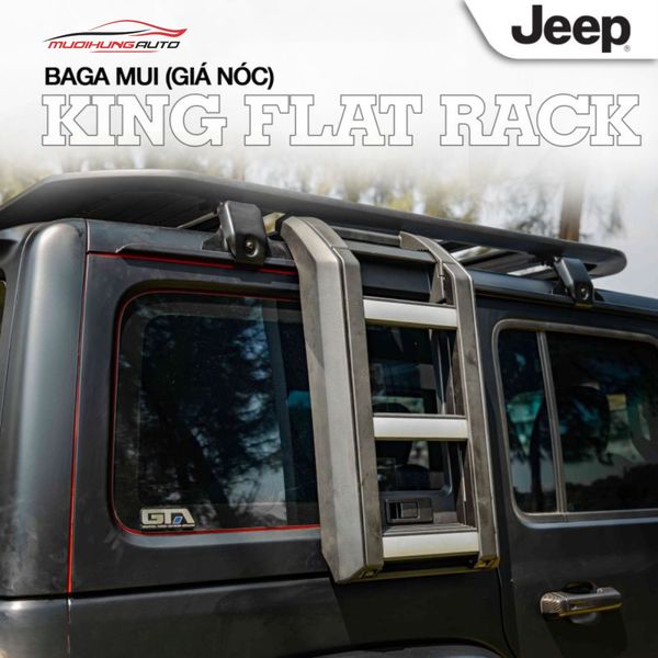 Baga Mui Nhôm King Flat Rack Xe Jeep Wrangler & Gladiator (Có Thang Lên Xuống)