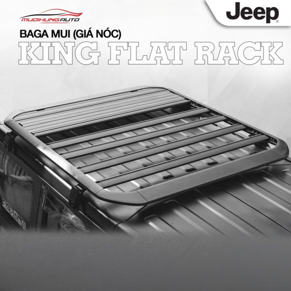 Baga Mui Nhôm King Flat Rack Xe Jeep Wrangler & Gladiator (Có Thang Lên Xuống)