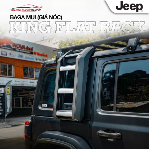 Baga Mui Nhôm King Flat Rack Xe Jeep Wrangler & Gladiator (Có Thang Lên Xuống)
