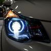 Combo Đèn Bi LED Laser Jaguar, LED Mắt Quỷ Và Vòng Angel Eyes Kiểu BMW Cho Xe Vinfast Fadil