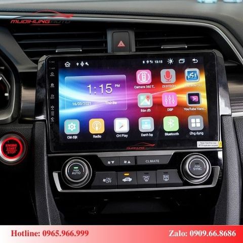 Lắp màn hình android cho xe Honda Civic