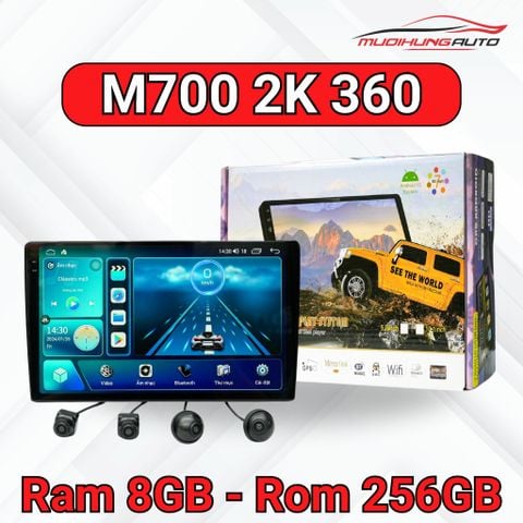 Màn hình android ô tô M700 360 2K (8/256GB)
