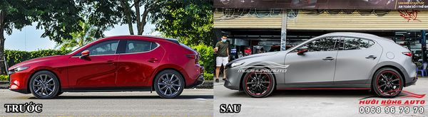 Dán Decal Đổi Màu Xe Mazda 3 Hatchback 2020 Thành Màu Xám Đen Độc Đáo