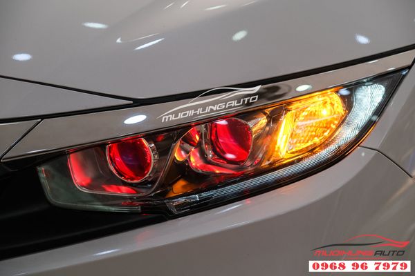 Độ Đèn Pha Xe Honda Civic Bản E 2019 - 2020 Bi LED Domax Và Bi Gầm GTR