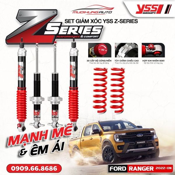 Bộ Phuộc Giảm Xóc YSS Z-SERIES Xe Ford Ranger Next - Gen 2022 - ON