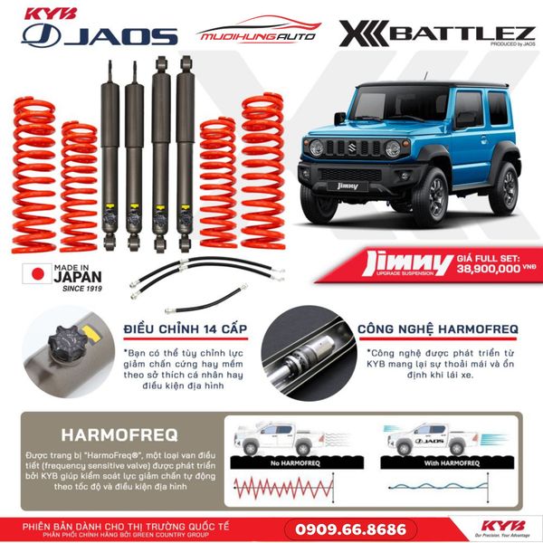 Bộ Phuộc Giảm Xóc KYB JAOS Battlez Xe Suzuki Jimny JB74 Series