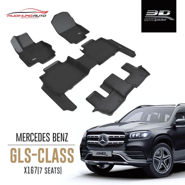 Thảm Lót Sàn 3D Kagu Maxpider Ô Tô Mercedes GLS X167 7 chỗ [2020 - nay]