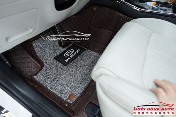 Lót Sàn Da Xe Kia Sorento 2021 Màu Nâu Sang Trọng