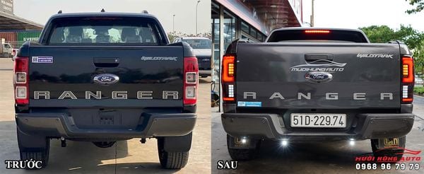 Cụm Đèn Hậu Kiểu Raptor Lắp Cho Xe Ford Ranger Wildtrak Tại TPHCM