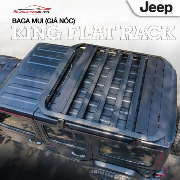 Baga Mui Nhôm King Flat Rack Xe Jeep Wrangler & Gladiator (Có Thang Lên Xuống)
