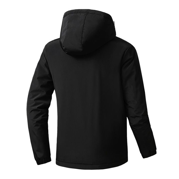 Áo khoác gió nam lót nỉ liền mũ phối túi ngực dọc