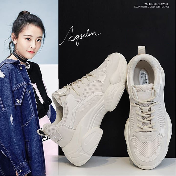 Giày thể thao Sneaker nữ Agsdon đế cao 5.5cm