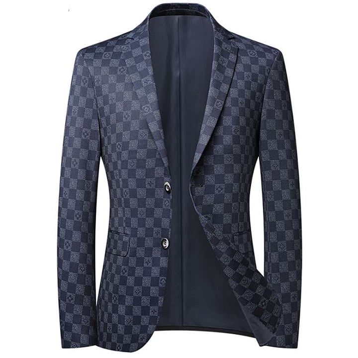 Áo blazer nam phong cách Châu Âu họa tiết kẻ caro