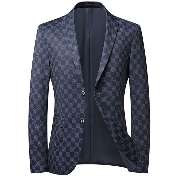 Áo blazer nam phong cách Châu Âu họa tiết kẻ caro