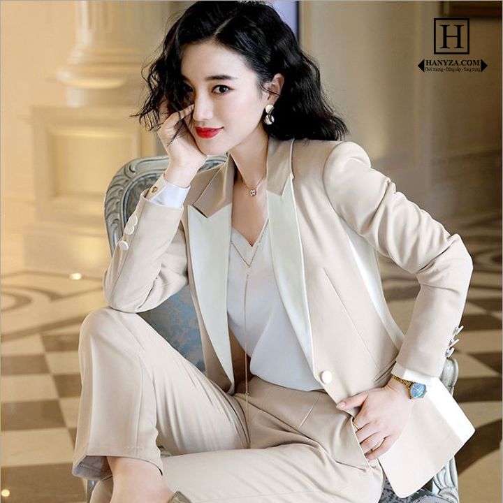 Bộ Vest nữ 3 mảnh phối màu CZOON